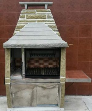 Parrilla de 1.25 mt piedra con fogón reforzada.